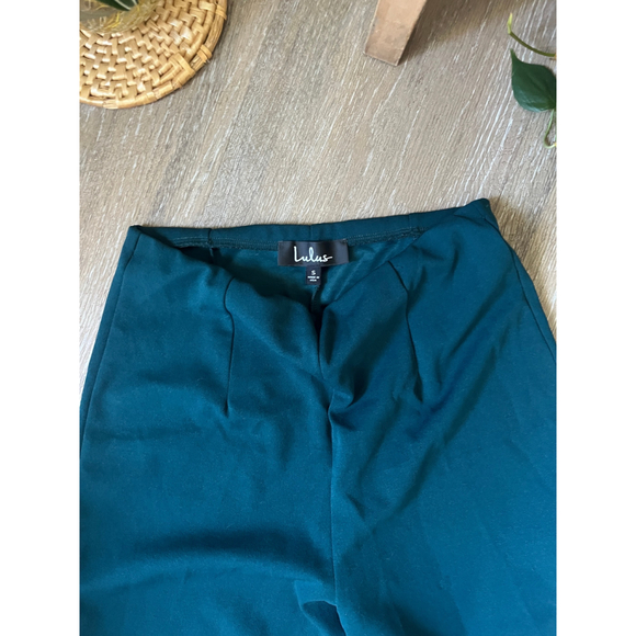 Lulus Teal High-Waisted Wide-Leg Trousers Size S - Picture 2 of 5